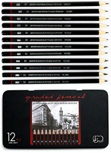 YSLON Professional Sketch pencils Drawing pencils set for Kids and Adults,Art sketching pencils for Artists Beginner(8B-2H).(12-Count)