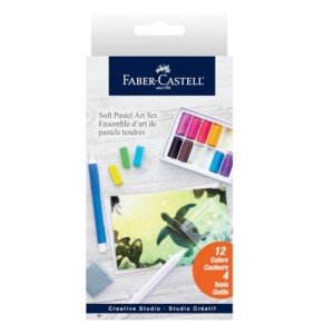 Faber-Castell Soft Pastels Art Set - Art Projects for Adults, Arts and Crafts for Beginners, 12 Soft Pastels and Art Supplies