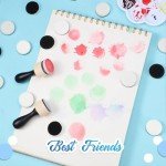 42 Packs Mini Ink Blending Tool Set, Include 2 Pcs Round Alcohol Ink Mini Applicator Tools and 40 Pcs Replacement Foam Pads for Drawing Distressing Blending