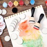 42 Packs Mini Ink Blending Tool Set, Include 2 Pcs Round Alcohol Ink Mini Applicator Tools and 40 Pcs Replacement Foam Pads for Drawing Distressing Blending