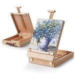 ARTIFY Adjustable Beechwood Tabletop Painting Easel, Wooden Sketch Box Easel, Desktop Artist Easel for Drawing (Easel Box)