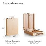 ARTIFY Adjustable Beechwood Tabletop Painting Easel, Wooden Sketch Box Easel, Desktop Artist Easel for Drawing (Easel Box)