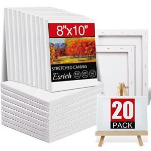 20 Pack Canvases for Painting with 8x10, Painting Canvas for Oil & Acrylic Paint.