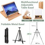 ESRICH 166 Pcs Painting Set, Painting Supplies with 96 Paint(Oil, Watercolor，Gouache & Acrylic Paint) Metal and Wooden Easels, Canvas, Paper Pads, 45 Paintbrushes etc. for Adults, Kids, Artists