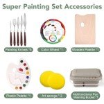 ESRICH 166 Pcs Painting Set, Painting Supplies with 96 Paint(Oil, Watercolor，Gouache & Acrylic Paint) Metal and Wooden Easels, Canvas, Paper Pads, 45 Paintbrushes etc. for Adults, Kids, Artists