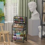 Small Rolling Utility Cart with Drawer, Metal Craft Storage Cart with Lockable Wheel, Versatile Art Organizer with 6 Tiers & Removable Dividers for Drawing Room, Store Paint & Artifact, Patent Pending