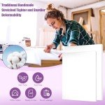 PUOPOSTY 12 Value Pack Stretched Canvases for Painting, Multi-Size (5x7, 8x10, 9.5x12, 11x14 in), 100% Cotton Blank Canvases, Acid-Free for Oil,Acrylic Paint, for Beginners & Pros, Kids & Artists