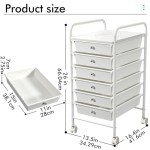6-Drawer Rolling Storage Cart, Plastic Drawer Storage Organizer Rolling Cart, Multipurpos Utility Cart for Classroom Art Craft Supplies Dresser Closet Bathroom Bedroom Kitchen Office School