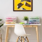 IRIS USA Fits 12" x 12" Paper, 6 Pack Thick Portable Plastic Scrapbook Paper Storage Cases with Built-in Handle for Art and Craft Supplies Yarn File Paper Office Documents Toys, Rounded Corner, Clear