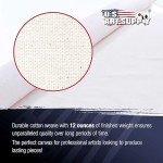 U.S. Art Supply 12" Wide x 2 Yards (6 Feet) Long Unstretched Canvas Roll - 100% Cotton, 12-Ounce Triple Primed Gesso, Acid-Free - Pro Artist Quality, Oil & Acrylic Painting, Murals - Cut To Frame Size