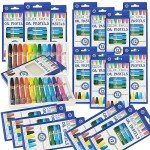 Color Swell Bulk Oil Pastels - 18 Packs 12 per Pack (216 Total) - Bulk Oil Pastels