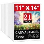 Canvases for Painting 11x14 Inch, 21 Pack Blank Painting Canvas Boards for Painting Supplies-Cotton Canvas Panels Acid-Free Primed for Oil Paint,Watercolor, Acrylic Paint, Gouache and Tempera.