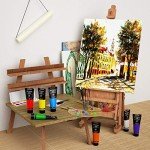 GOTIDEAL Craft Acrylic Paint Set,8 Primary Colors（(120ml,4 oz) Rich Pigments Non-Toxic Washable, Professional Paint for Pouring on Canvas, Rocks, Ceramic, Fabric, Leather, Ideal for Artist, Adults