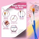 ZRLEI Small Paint Brushes Bulk, 160 Pcs Flat Tip Round Acrylic Paint Brushes for Kids Classroom Acrylic Watercolor Canvas Face Painting Touch Up