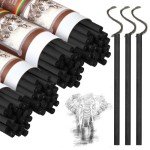 Gueevin 100 Pieces Willow Charcoal Sticks Soft Black Drawing Charcoal for Sketching and Drawing Art Sketch Artists Supplies, 5.7 Inch in Length, 5-7 mm in Diameter