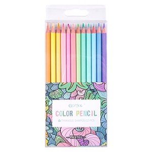 ECOTREE Easter Basket Stuffers, Macaron Colored Pencils, soften wood, Pastel coloring for adult and kids, Art Supplies for Kids, Pack of 12