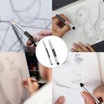 Artist Blending Sponge Pen Dual Tip Reusable Drawing Art Soft Pastel Blending Tools Washable Sketch Rubbing Sponge Brush for Artist Professional Sketch Drawing Blending Lightening and Highlight