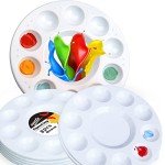 WNATN Paint Tray Palettes, Plastic White Palettes for Kids & Students,Paint Tray for Art Class,Craft DIY or Have a Birthday Painting Party-8pcs
