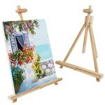 CONDA 25'' Folding Wooden Tabletop Easel for Painting, Hold Canvas up to 23 Inches, Portable A-Frame Artist Desktop Painting Stand, Photo Picture Sign Holder