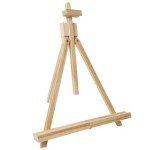 CONDA 25'' Folding Wooden Tabletop Easel for Painting, Hold Canvas up to 23 Inches, Portable A-Frame Artist Desktop Painting Stand, Photo Picture Sign Holder