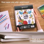 Artisto 9x12 Premium Sketch Book Set, Spiral Bound, Pack of 2, 200 Sheets (100g/m2), Acid-Free Drawing Paper, Ideal for Kids, Teens & Adults.