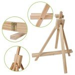 CONDA 25'' Folding Wooden Tabletop Easel for Painting, Hold Canvas up to 23 Inches, Portable A-Frame Artist Desktop Painting Stand, Photo Picture Sign Holder