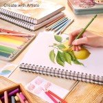 Artisto 9x12 Premium Sketch Book Set, Spiral Bound, Pack of 2, 200 Sheets (100g/m2), Acid-Free Drawing Paper, Ideal for Kids, Teens & Adults.