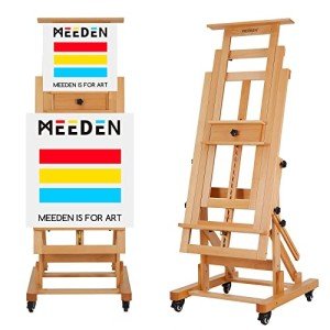 MEEDEN Movable Large H-Frame Painting Easel - Artist Studio Easel - Heavy Duty Art Easel Stand for Adults, Solid Beech Wood Easel, Holds Canvas Art Up to 78.7" High