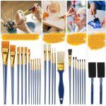 Halobios Painting Brushes, 25 All Purpose Paint Brushes Bulk Painting Brushes for Kids, Craft Paint Brushes for Acrylic Painting Oil Watercolor Gouache