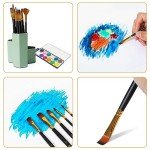 Acrylic Paint Brushes Set 15 Pieces, Nylon Bristle Paintbrushes for Acrylic Painting, Oil and Watercolor Brushes for Body Face Rock Canvas Miniatures, Arts Crafts and Painting Supplies Gifts Artists