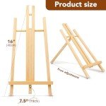16 Pack 15 Inch Wood Easels, Easel Stand for Painting Canvases, Art, and Crafts, Tripod, Painting Party Easel, Kids Student Tabletop Easels for Painting, Portable Canvas Photo Picture Sign Holder