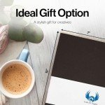 Leda Art Supply Large Sketchbook 160 Pages Softbound Cover Sketchbook for Artists - Leather Drawing Notebook for All, Ideal for Ink, Water Color, Pen, Pencils | 7 x 10 inch Art Journal