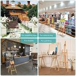 VISWIN Adjustable Height Display Easel 57" to 76", Holds Canvas up to 43", Holds 22 lbs, Beech Wood Art Easel for Painting, Easy to Assemble Floor Wooden Easel Stand for Adults, Beginners - Natural