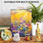 Smallbudi 15 Colors Large Acrylic Paint Set (16.9 oz,500 ml), Bulk Acrylic Paint Non-Toxic Art Painting Supplies on Multi Surface Canvas Wood Craft Fabric Rock for Artist Beginner with Color Wheel