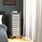 Simple Houseware Utility Cart with 10 Drawers Rolling Storage Art Craft Organizer on Wheels, Chrome