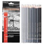 Pacific Arc Premium Graphite Drawing Pencils for Artists, Soft Pack - Professional Pencils for Drawing, Drafting, Sketching and Shading 12 Pk. - Great Non Toxic Art Supplies Set for Adults and Kids