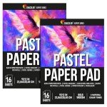 32 Pages Oil Pastel Paper Pad Set - 4 Shades of Natural-Toned Thick Paper - 2 x 16-Page Pastel Drawing Paper Sketchbooks - 9x12 in - 67 lb (180 GSM) - Painting, Drawing & Art Supplies - Zenacolor