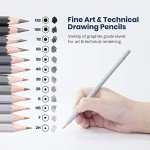 Pacific Arc Premium Graphite Drawing Pencils for Artists, Soft Pack - Professional Pencils for Drawing, Drafting, Sketching and Shading 12 Pk. - Great Non Toxic Art Supplies Set for Adults and Kids