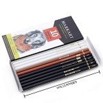 MARKART Charcoal Pencils for Drawing, 10 Pack Black & White Charcoal Pencils for Sketching, Shading, Blending, Artist Pencil for Beginners & Artists