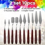 10PCS Palette Knife, Stainless Steel Painting Knife Set, Flexible Spatula Pallet Knife, Metal Artist Knives, Oil Painting Accessories Color Mixing Scraper for Oil, Canvas, Acrylic Painting By CUALORK