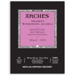Arches Aquarelle Watercolor Pad, Hot Pressed, 140lb/300gsm, 12 Sheet, 9x12 inch, Arches Watercolor Paper 100% Cotton