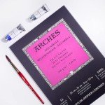 Arches Aquarelle Watercolor Pad, Hot Pressed, 140lb/300gsm, 12 Sheet, 9x12 inch, Arches Watercolor Paper 100% Cotton