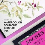 Arches Aquarelle Watercolor Pad, Hot Pressed, 140lb/300gsm, 12 Sheet, 9x12 inch, Arches Watercolor Paper 100% Cotton