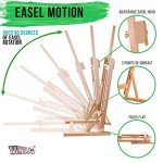 U.S. Art Supply 38" High Tabletop Wooden H-Frame Studio Easel - Artists Adjustable Beechwood Painting and Display Easel, Holds Up to 22" Canvas - Portable Sturdy Table Desktop Holder Sketch Pad Stand