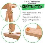 U.S. Art Supply 38" High Tabletop Wooden H-Frame Studio Easel - Artists Adjustable Beechwood Painting and Display Easel, Holds Up to 22" Canvas - Portable Sturdy Table Desktop Holder Sketch Pad Stand