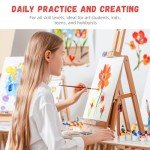 Simetufy 72 Pack 8 x 10 inch Canvas Boards for Painting Flat Canvas Panels Bulk Value Pack for Classes and Parties 100% Cotton for Acrylics Paint