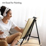 Artify Easel for Painting, Double-Tier Easel Stand, Adjustable Height from 22-66 Inches, Tripod for Painting and Display with Carrying Bag, 66 Inches, Black