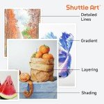 Shuttle Art 136 Coloured Pencils , Soft Core Colouring Pencils Set for Adult Colouring Books, Doodling, Sketching, Drawing, Art Supplies