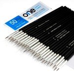 50 Pcs Pack of Synthetic Sable Fine Detail Paint Brushes Set for Miniature, Scale Model, Art Painting in Acrylic, Oil, Watercolor - Pointed Round (Size #0 Medium)