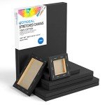 GOTIDEAL 10Pcs Black Stretched Canvases for Painting, Multi Pack 4x4", 5x7", 8x10",9x12", 11x14" Set of 10, Primed 100% Cotton Artist Blank Canvas Boards for Painting, Acrylic Pouring, Oil Paint Art